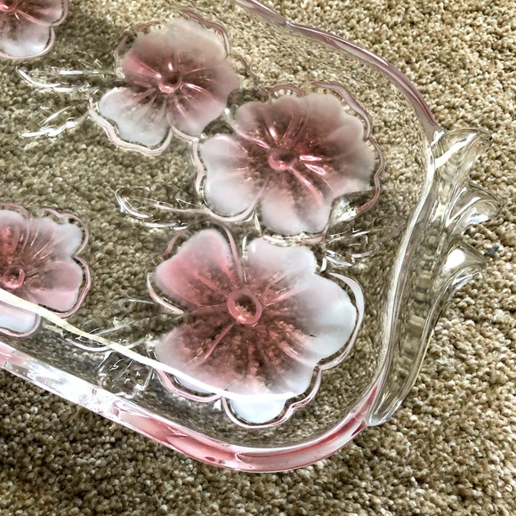 Studio Nova Frosted White Pink Flowered Serving Tray - Picture 7 of 12